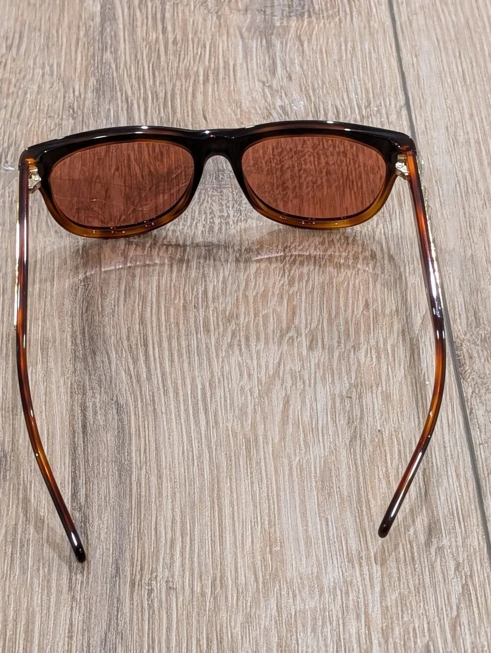 $500 Mens Authentic GUCCI 55mm Rectangular Sunglasses Black/Orange